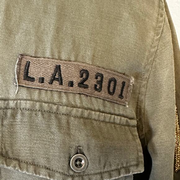 Loren Olive Lightning Bolt Shirt | Military Patch Embroidered Size S - Picture 6 of 8